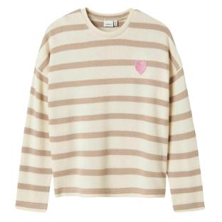 Pull Beige à rayures Fille Name It Follina pas cher