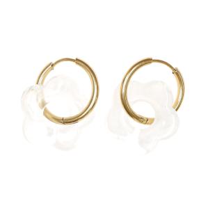 Boucles Oreilles Ice Femme Clio Blue Fleurs 20mm pas cher
