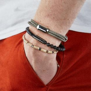 Bracelet Noir Homme Geographical Norway 315022 vue 2