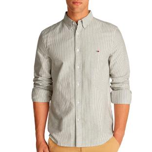 Chemise Rayures Vert/Blanc Homme Tommy Hilfiger Slim Stripe pas cher
