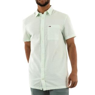 Chemisette Manches Courtes Blanc/Vert Homme Tommy Hilfiger Reg Stripe Seers pas cher