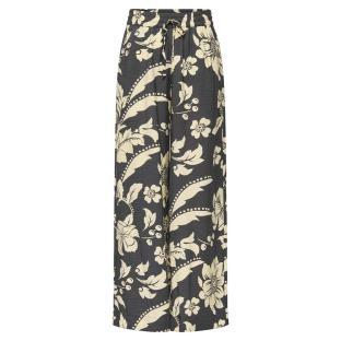 Pantalon fluide Imprimé Noir/Beige Femme JDY Life Palazzo vue 0