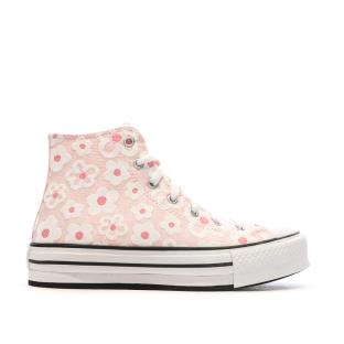 Baskets Rose Ado Converse All Star Lift Platform Flower vue 2