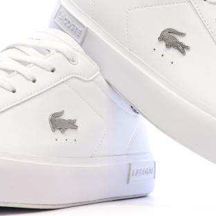 Baskets Blanches/Grises Ado Lacoste T-clip vue 0