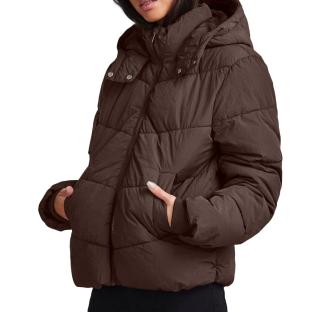 Doudoune Marron Foncé Femme Pieces Jamilla pas cher