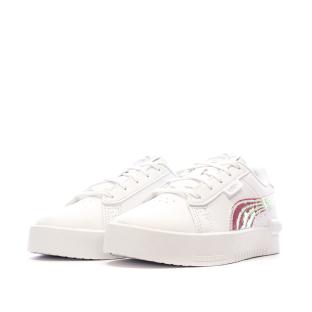 Baskets Blanc/Rose irisé Fille Puma Jada Holo vue 6