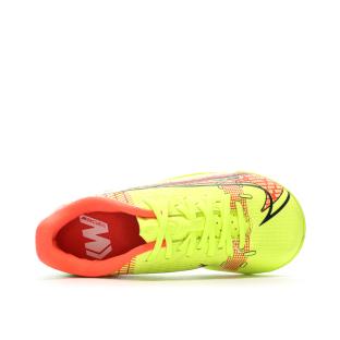 Chaussures de Foot Jaune Junior Nike Jr Vapor 14 Academy TF vue 4