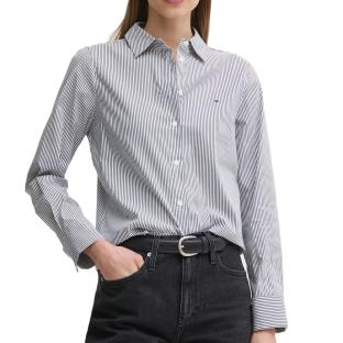 Chemise à Rayures Femme Tommy Hilfiger Ess Poplin Regular S pas cher