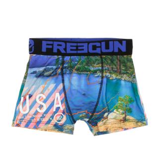 Boxer Noir/Bleu à Imprimés Garçon Freegun Tah pas cher