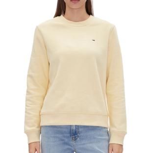 Sweat Jaune Femme Tommy Hilfiger Flag Crew pas cher