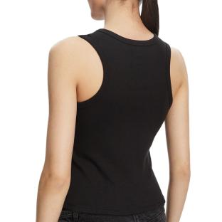 Débardeur Noir Femme Calvin Klein Jeans A Woven Label vue 2
