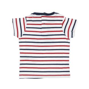 T-shirt Blanc/Marine/Rouge Garçon Little Marcel LMEV0026 vue 2