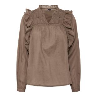 Blouse Marron Femme Pieces Makenna pas cher