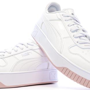 Baskets Blanches/Roses Fille Puma Carinas vue 7