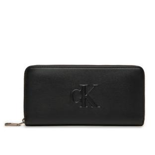 Portefeuille Noir Femme Calvin Klein Jeans Sculpted Zip pas cher