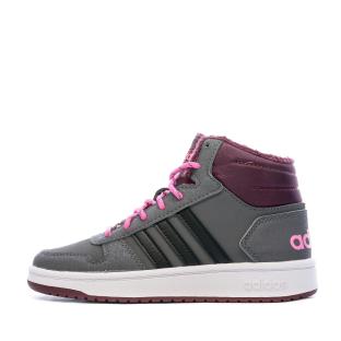 Baskets Grises Fille Adidas Hoops Mid 2.0 K pas cher