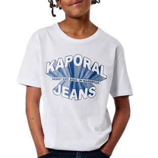 T-shirt Blanc/Bleu Garçon Kaporal Ticlass3 Mc vue 0
