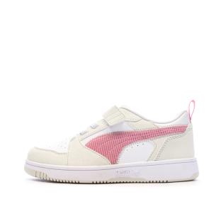 Baskets Blanches/Roses Fille Puma Rebound pas cher