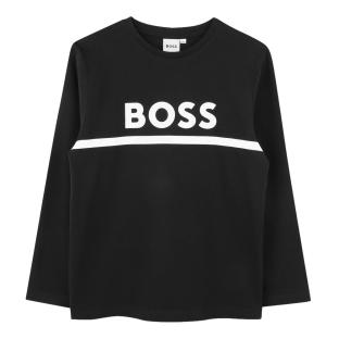 Camiseta negra para niño de Hugo Boss J52702 ver 0