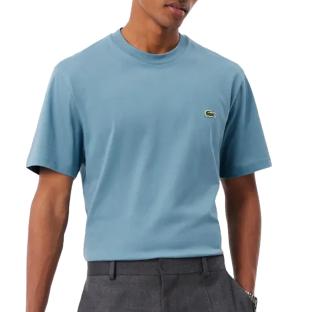T-Shirt Bleu Homme Lacoste Classic Fit Weight vue 0