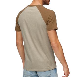T-shirt Beige/Marron Homme Superdry Essential Logo Baseball vue 2