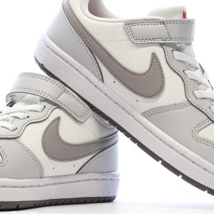 Baskets Blanches/Grises Garçon Nike Court Borough Low vue 7