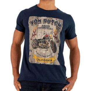 T-shirt Marine Homme Von Dutch RACE pas cher