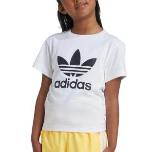 T-Shirt Blanc/Noir Fille Adidas Trefoil vue 0