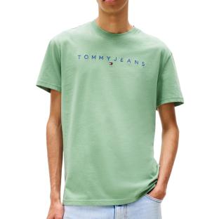 T-Shirt Vert Homme Tommy Hilfiger Reg Linear pas cher