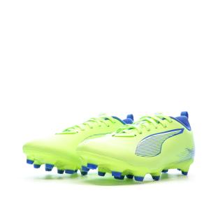 Chaussures de football Jaune Fluo Garçon Puma Ultra 5 Play FG/AG vue 6