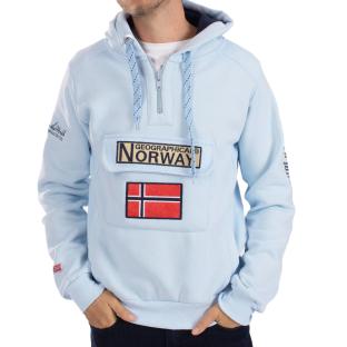 Sweat Bleu Clair Homme Geographical Norway Gymclas pas cher