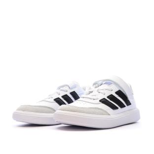 Baskets Blanches/Noir Garçon Adidas Courtblock vue 6