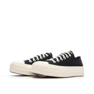 Baskets Noirs Femme Converse All Star Lift Platform Cherries vue 6