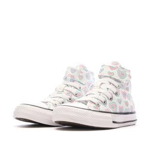 Baskets Blanches à cœurs Fille Converse All Star Hearts Easy-on vue 6