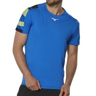 T-shirt technique Bleu Homme Mizuno Tennis Shadow pas cher