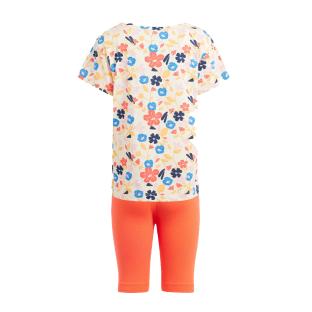 Ensemble survêtement orange Fille Adidas Cyc Short Tee S vue 2