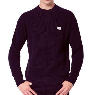 Pull Bordeaux Homme Calvin Klein Jeans Waffle vue 0