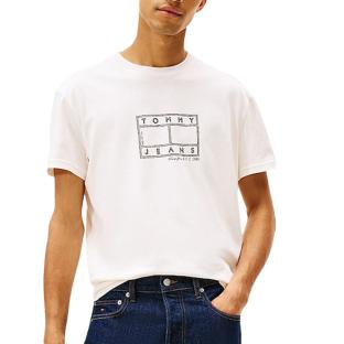 T-shirt Blanc Homme Tommy Hilfiger Tjm Reg Center Flag vue 0