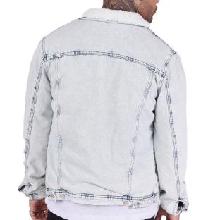 Veste en Jean Bleu Homme Project X Paris Mouton vue 2