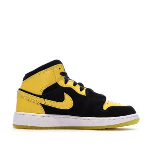 Air Force 1 Baskets Noires/Jaunes Garçon Nike vue 2