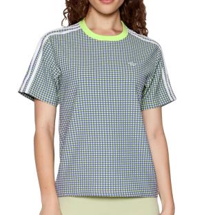 T-shirt à carreaux Violet/Vert Femme Adidas Gingham pas cher