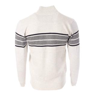 Pull Zippé Blanc/Gris Homme RMS26 60936 vue 2