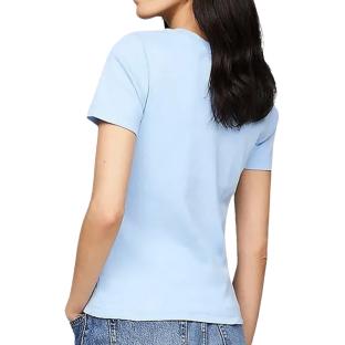 T-shirt Bleu Femme Tommy Hilfiger Slim Cody C-nk Ss vue 2