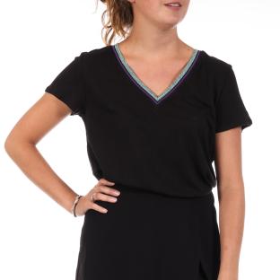 Camiseta negra de mujer FREEMAN PORTER Tonia Linen ver 0