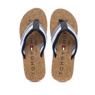 Tongs Bleu Homme Tommy Hilfiger Hilfiger Cork Beach vue 0