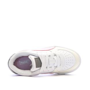 Baskets Blanches/Roses Fille Puma Ca Pro vue 0