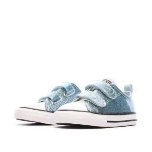 Baskets Bleu Fille Converse Chuck Taylor All Star Glitter vue 7