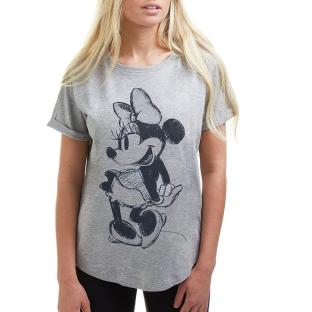 T-Shirt Gris Femme Disney Minnie Sketch vue 0