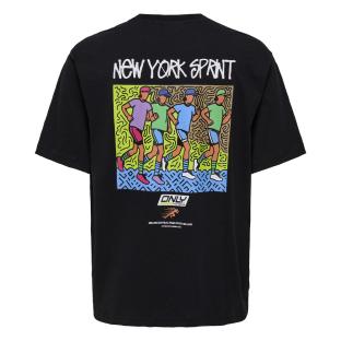 T-shirt Noir Homme Only & Sons print Logo Rlx vue 0