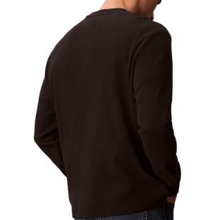 Sweat Noir Homme Calvin Klein Jeans Waffle Badge vue 2